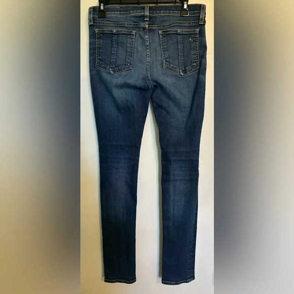 Rag & Bone Skinny 5 pocket jeans medium wash logo‎ rear pocket Made in USA 🇺🇸 - Picture 4 of 7